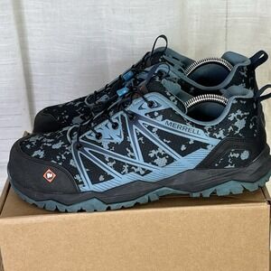 Merrell Fullbench Women Size 10.5 M Safety Work Shoes Comp Toe Shoe Digital Blue